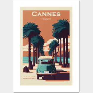 Vintage Cannes Travel Poster Posters and Art